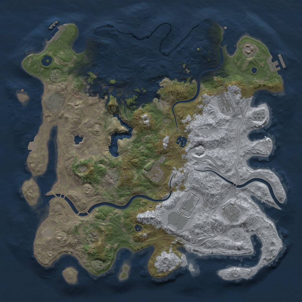 Rust Map: Procedural Map, Size: 4250, Seed: 1400559920, 16 Monuments