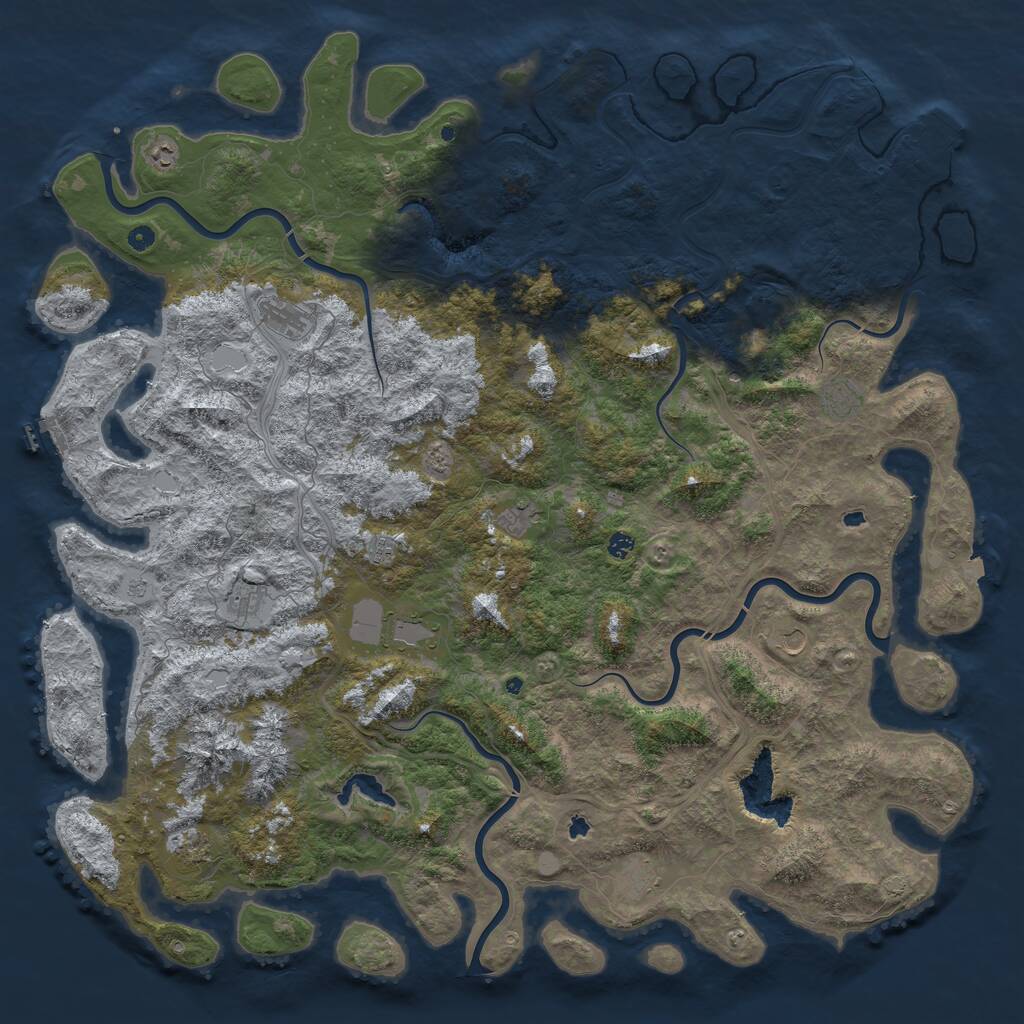 Rust Map: Procedural Map, Size: 6000, Seed: 11719265, 17 Monuments
