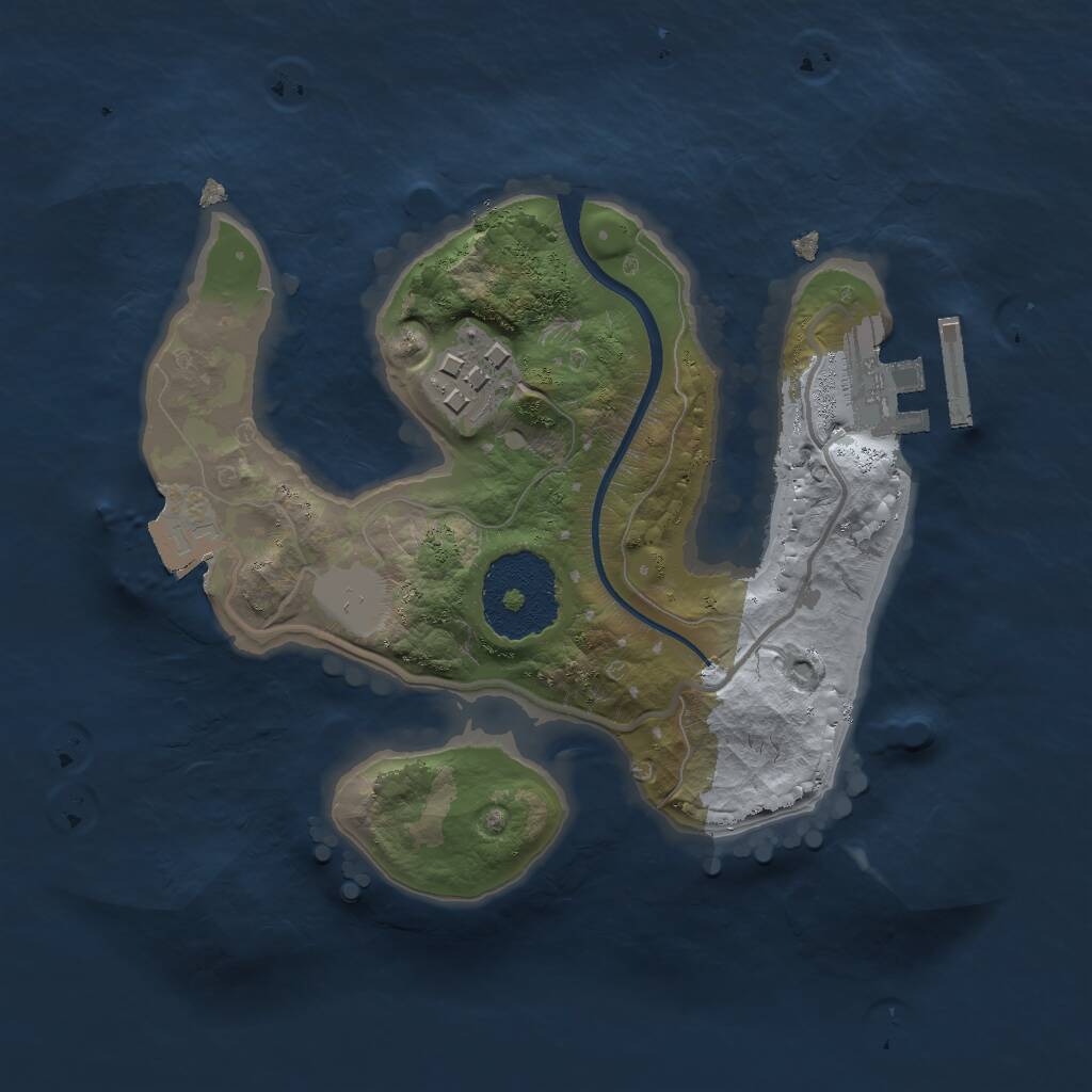 Rust Map: Procedural Map, Size: 2000, Seed: 98756321, 3 Monuments