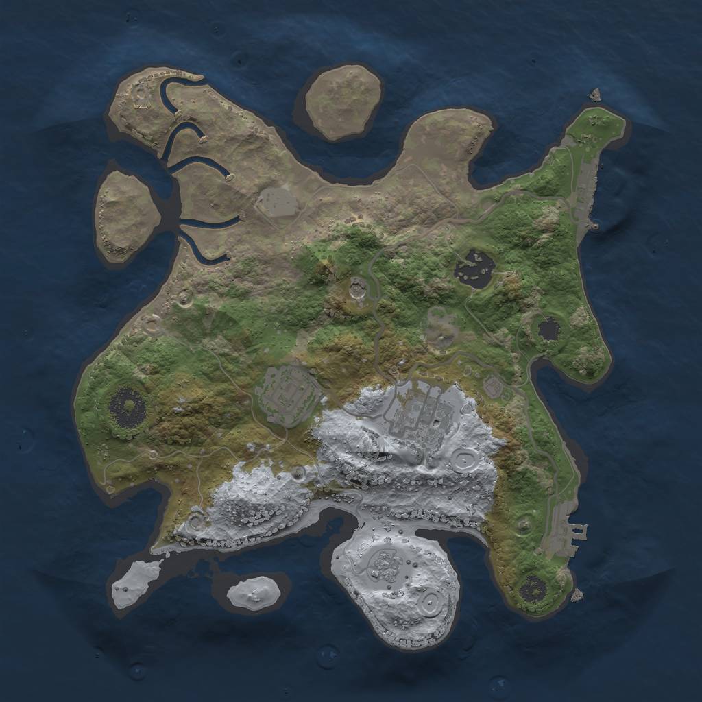 Rust Map: Procedural Map, Size: 2750, Seed: 4346523, 12 Monuments