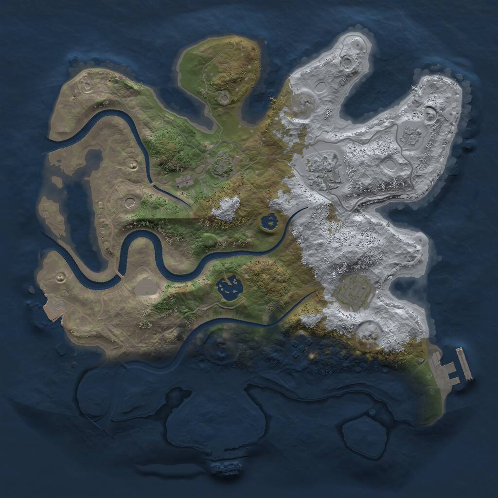 Rust Map: Procedural Map, Size: 3000, Seed: 23594, 10 Monuments