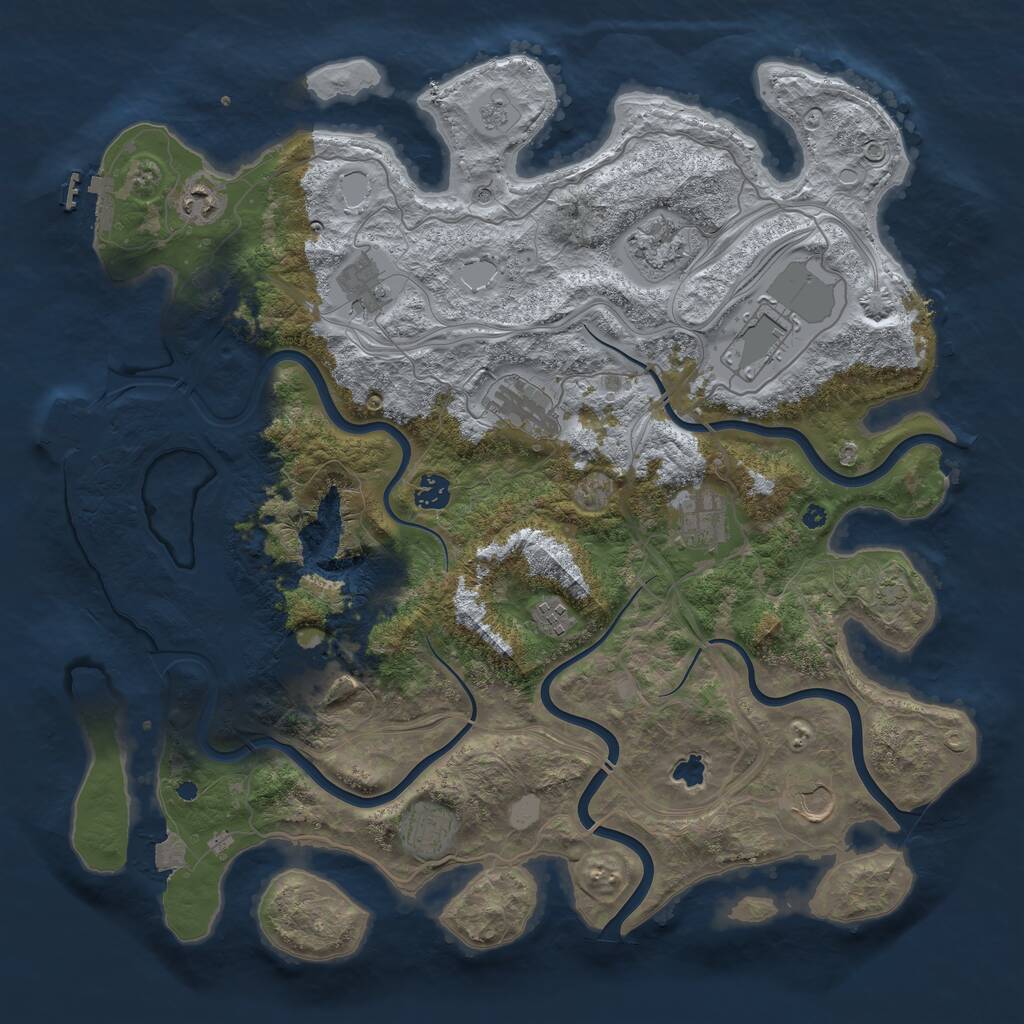 Rust Map: Procedural Map, Size: 4250, Seed: 71883427, 17 Monuments