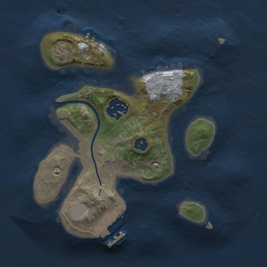 Rust Map: Procedural Map, Size: 2000, Seed: 8992342, 3 Monuments