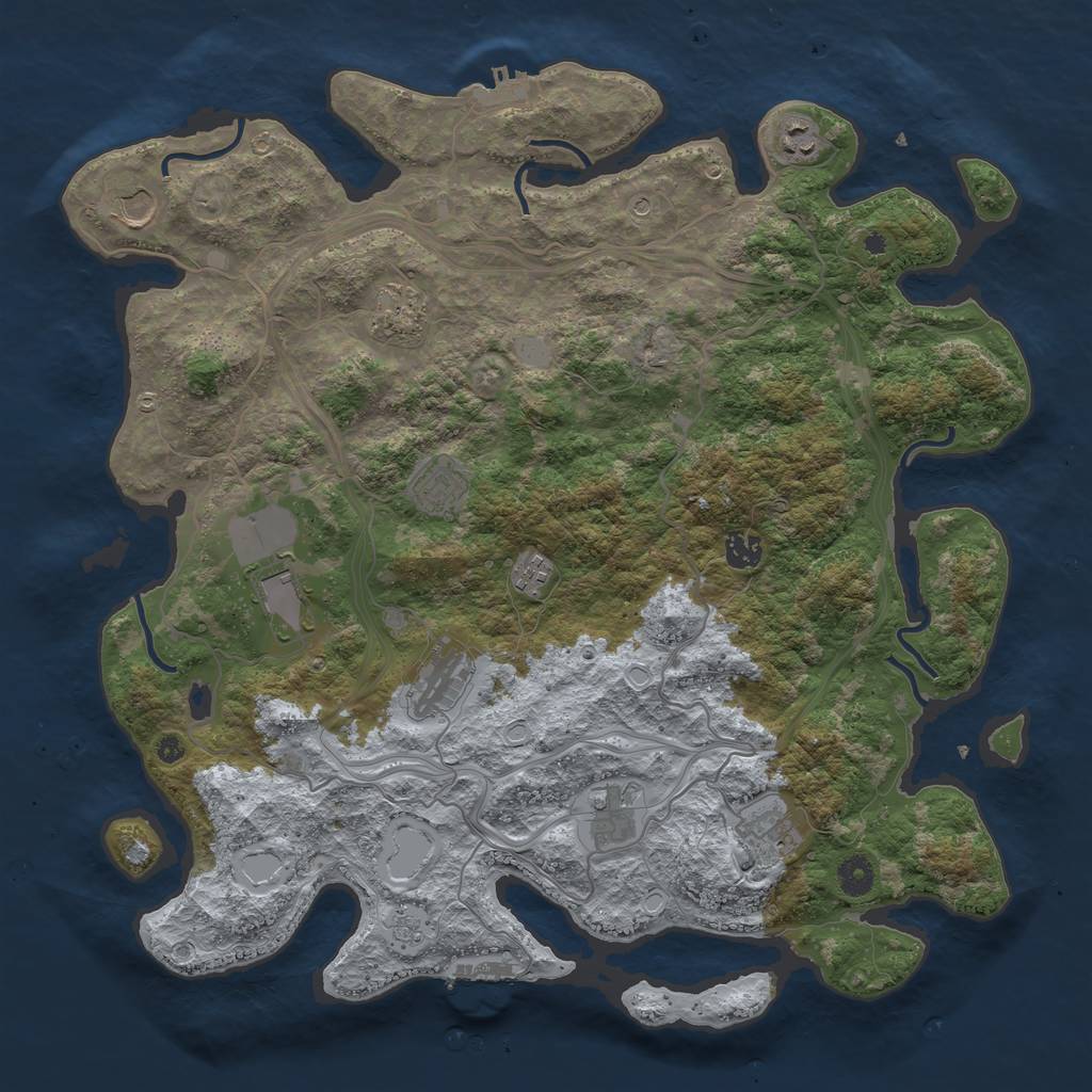 Rust Map: Procedural Map, Size: 4250, Seed: 116232257, 19 Monuments