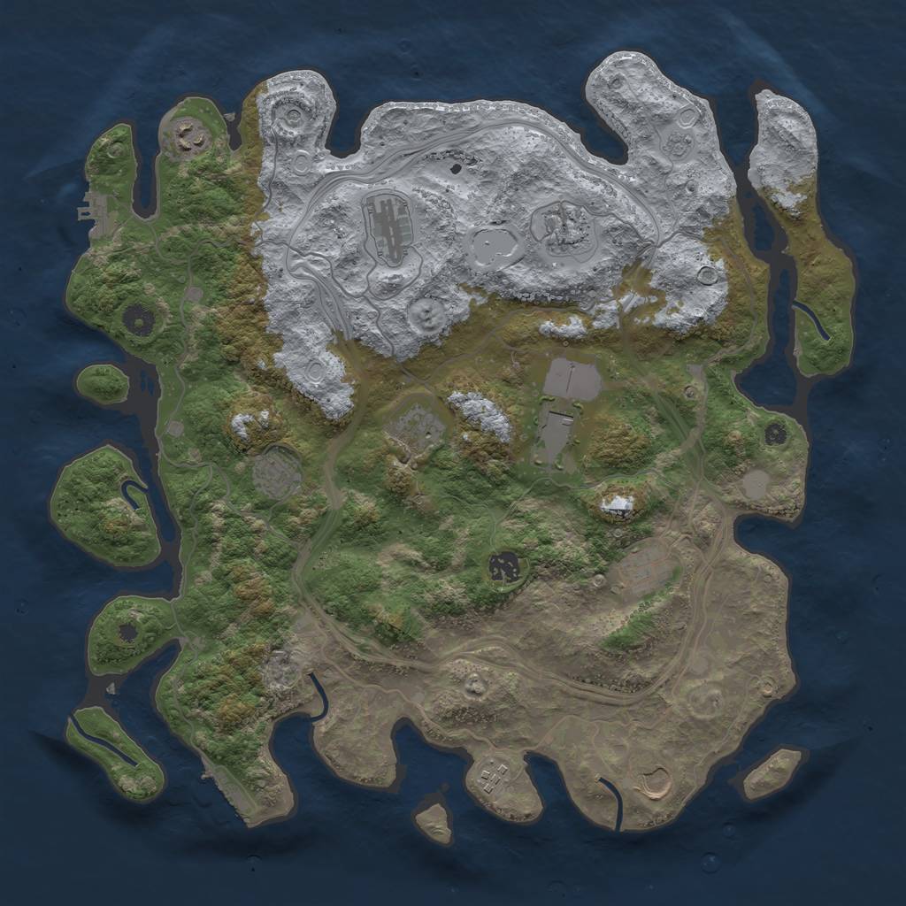 Rust Map: Procedural Map, Size: 4250, Seed: 1993330212, 19 Monuments