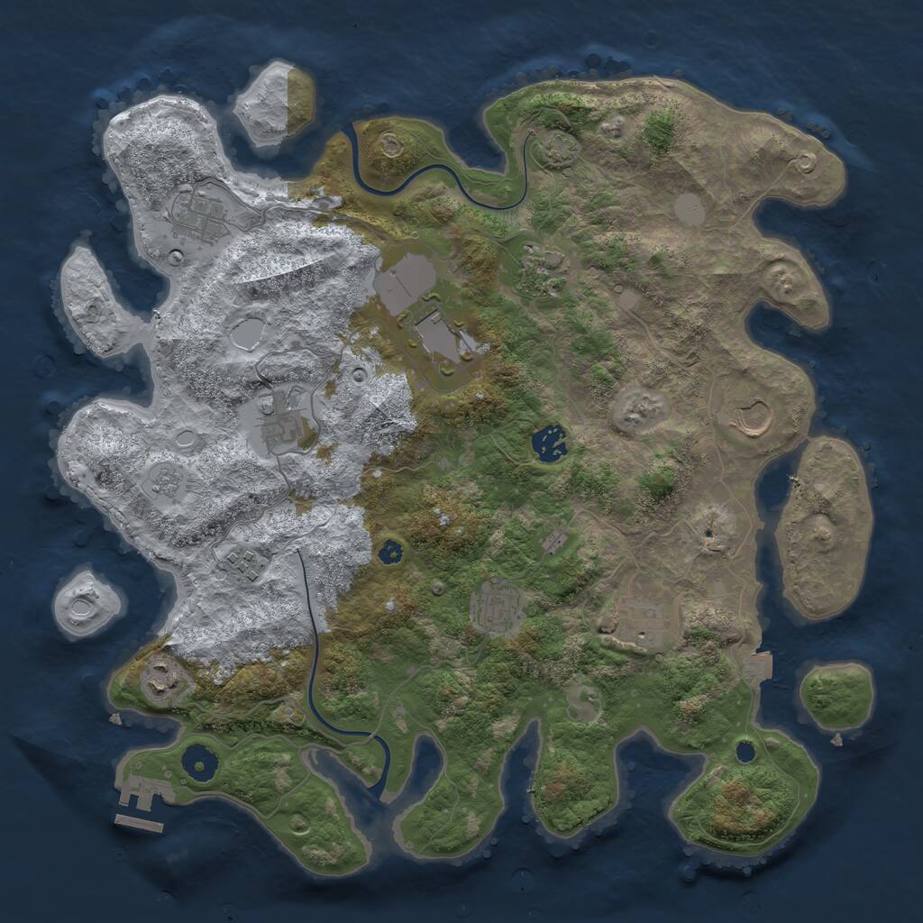 Rust Map: Procedural Map, Size: 3850, Seed: 898147200, 14 Monuments
