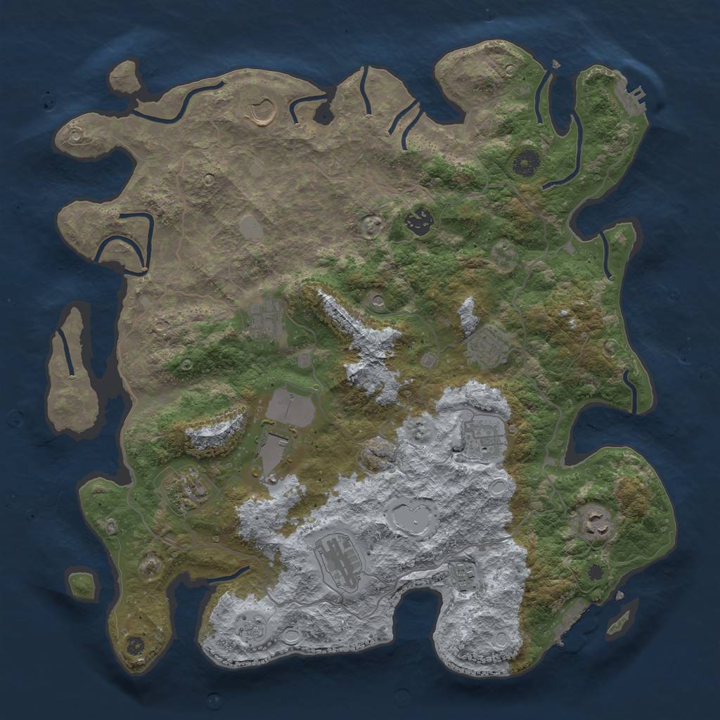 Rust Map: Procedural Map, Size: 4000, Seed: 752573, 19 Monuments