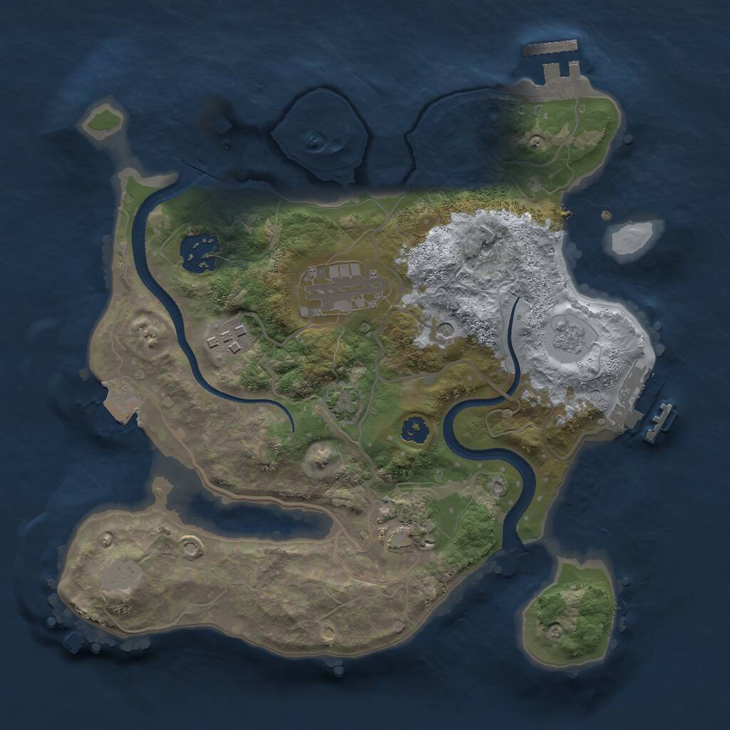 Rust Map: Procedural Map, Size: 2700, Seed: 97845132, 10 Monuments