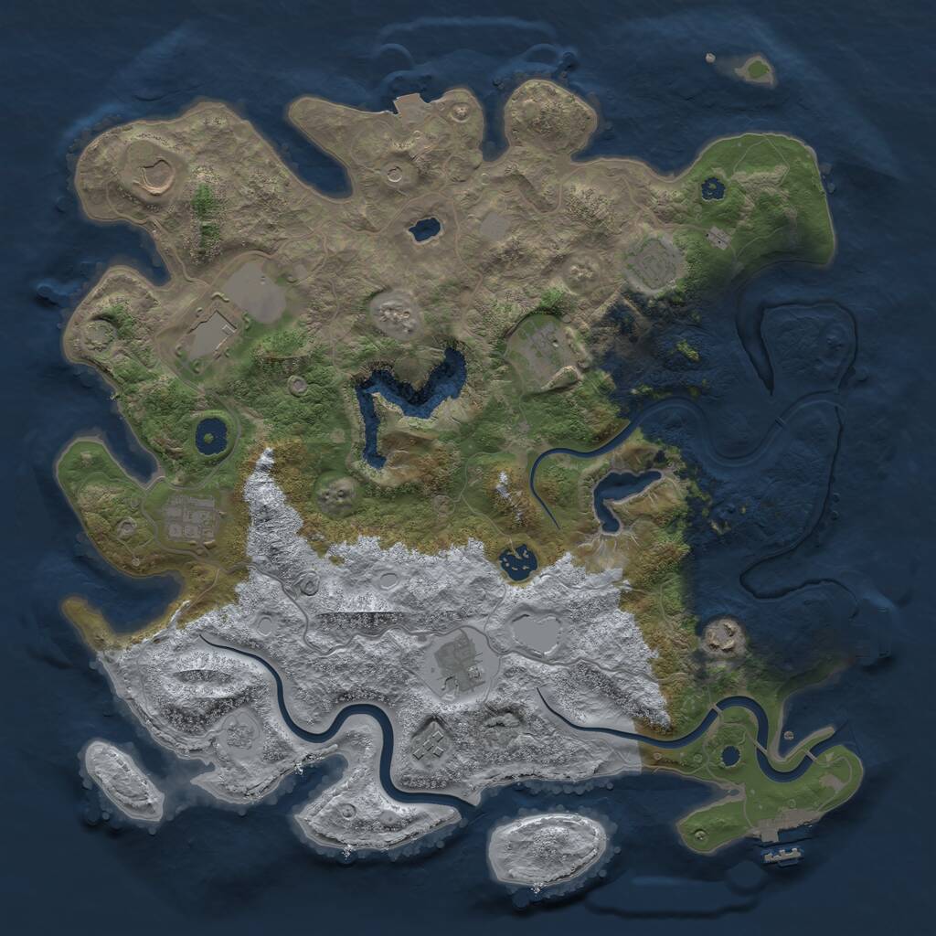 Rust Map: Procedural Map, Size: 4000, Seed: 737110988, 15 Monuments