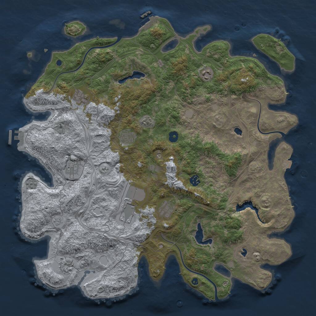 Rust Map: Procedural Map, Size: 4500, Seed: 1531906396, 15 Monuments