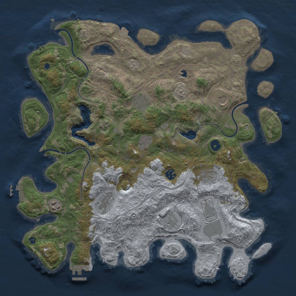 Rust Map: Procedural Map, Size: 4250, Seed: 27710, 16 Monuments