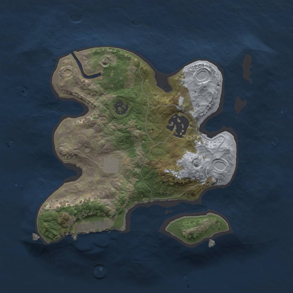 Rust Map: Procedural Map, Size: 2000, Seed: 6592, 5 Monuments