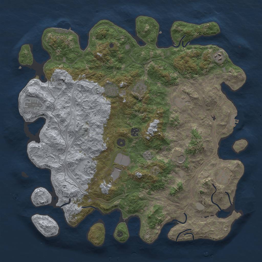 Rust Map: Procedural Map, Size: 4500, Seed: 246633231, 20 Monuments