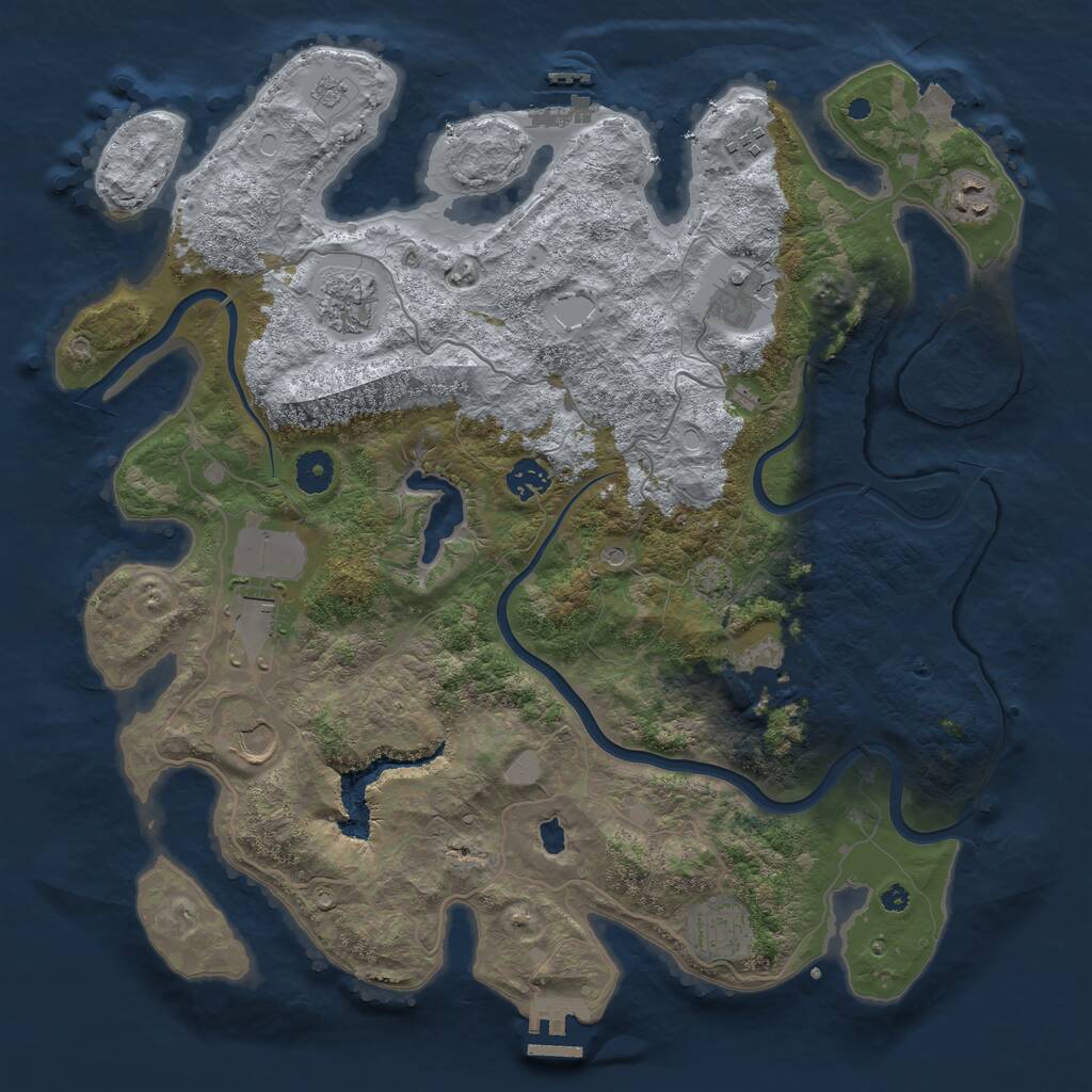 Rust Map: Procedural Map, Size: 4000, Seed: 1884235592, 15 Monuments