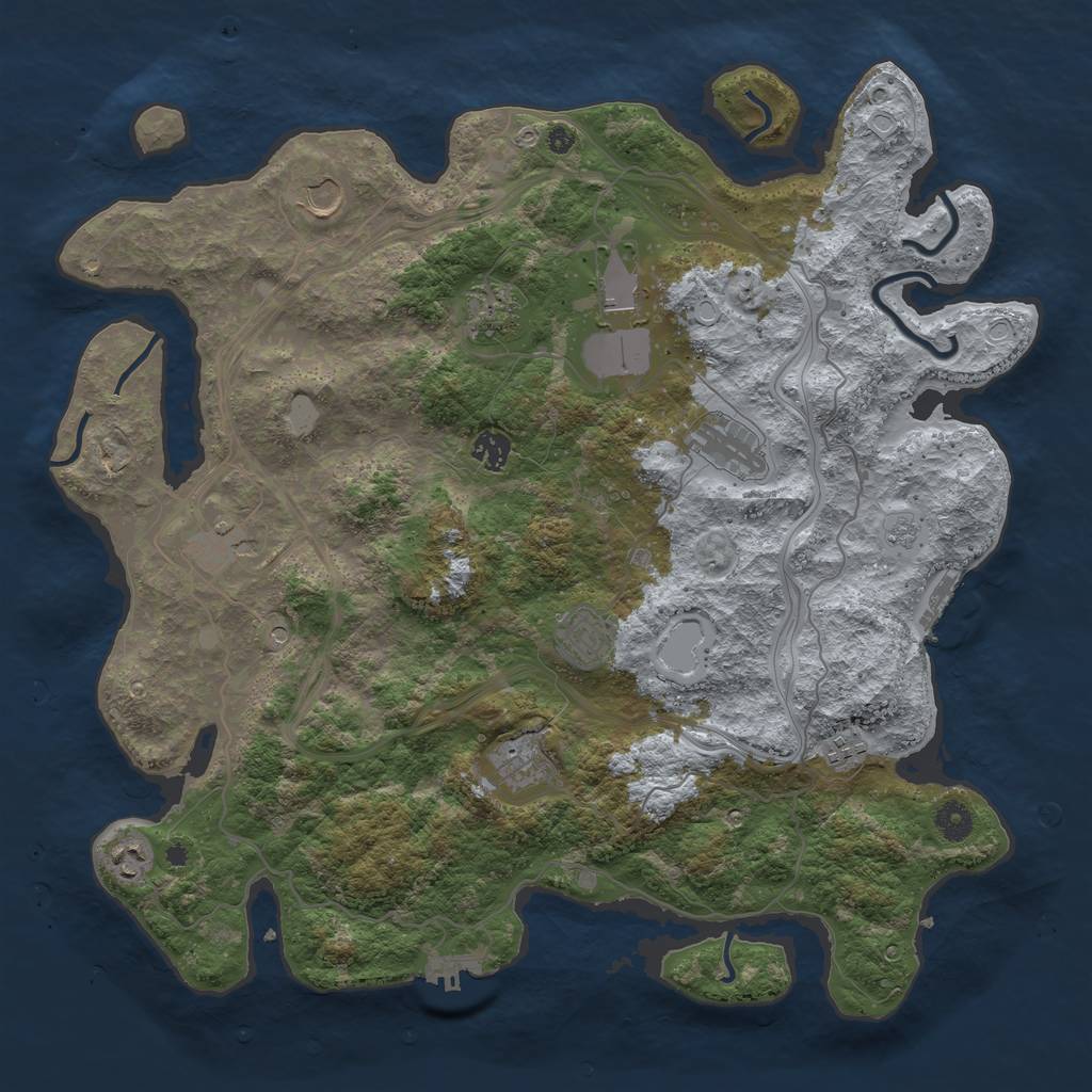 Rust Map: Procedural Map, Size: 4250, Seed: 2034256371, 19 Monuments