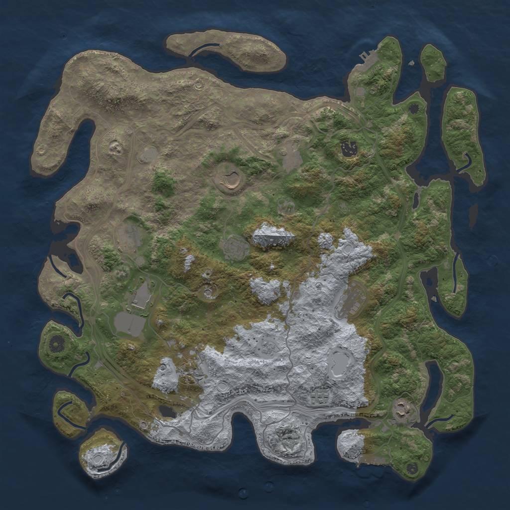 Rust Map: Procedural Map, Size: 4500, Seed: 3184, 19 Monuments