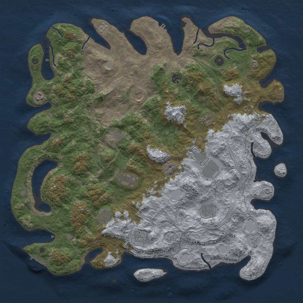 Rust Map: Procedural Map, Size: 4800, Seed: 932410645, 20 Monuments