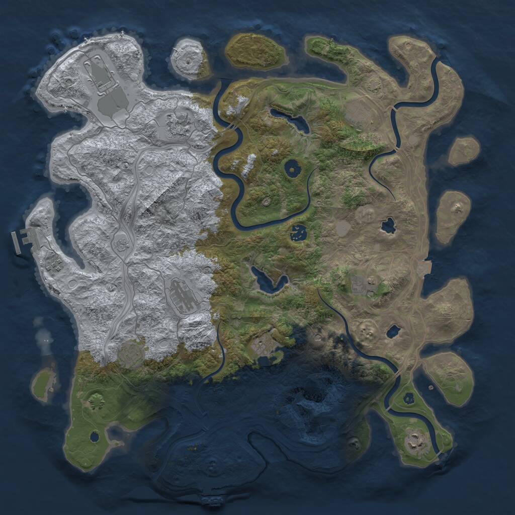 Rust Map: Procedural Map, Size: 4500, Seed: 34892, 16 Monuments