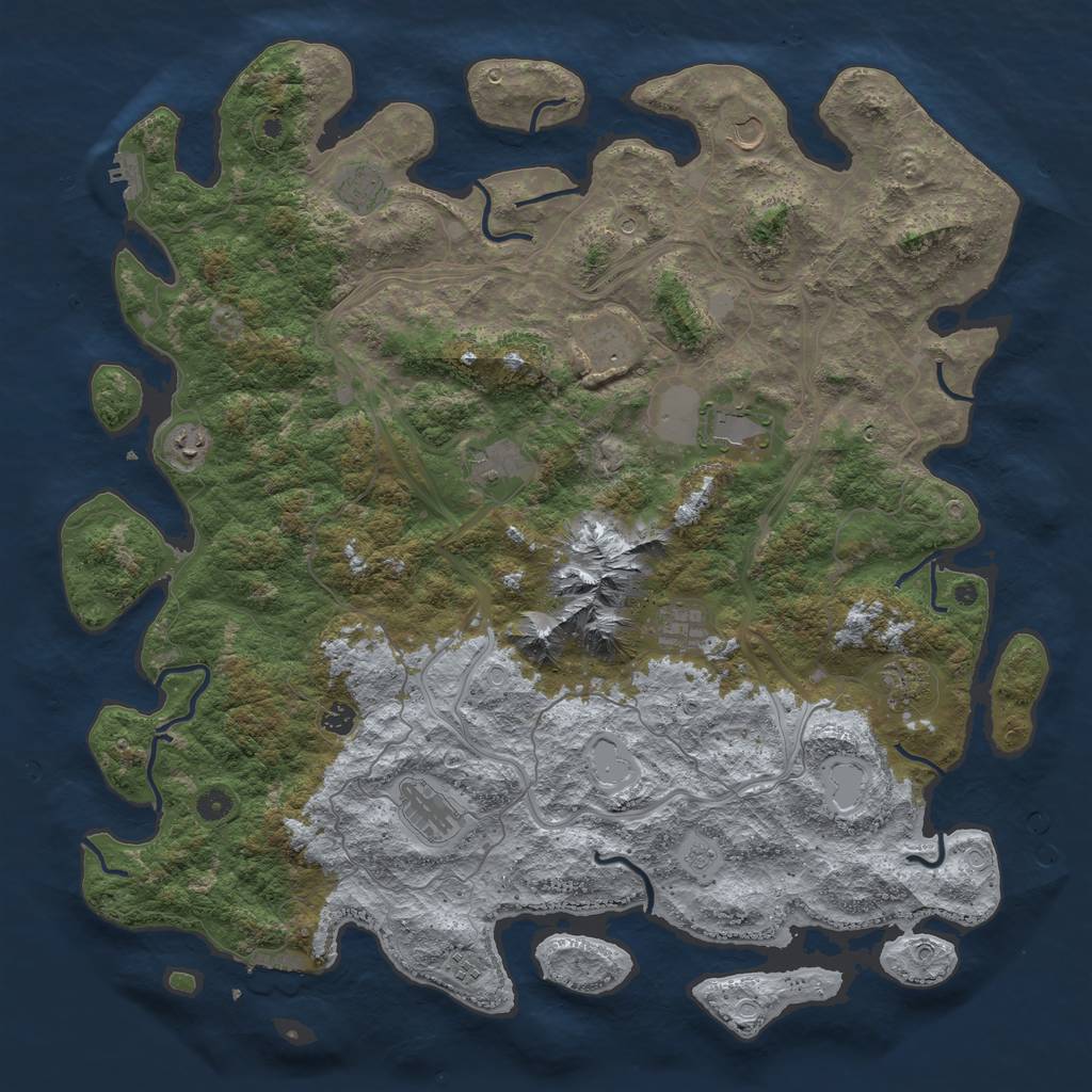Rust Map: Procedural Map, Size: 5000, Seed: 1855849623, 20 Monuments