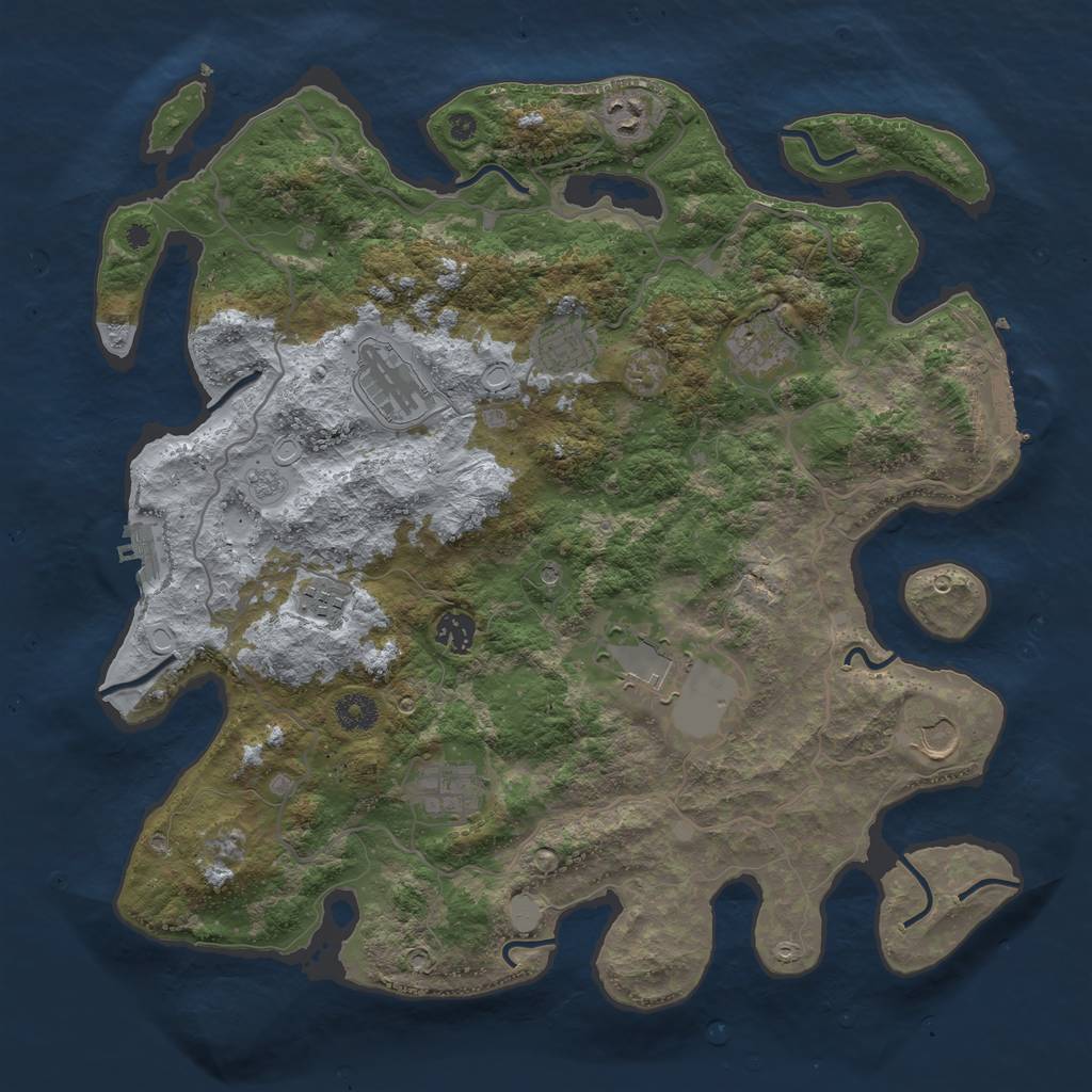 Rust Map: Procedural Map, Size: 4000, Seed: 1631163150, 18 Monuments