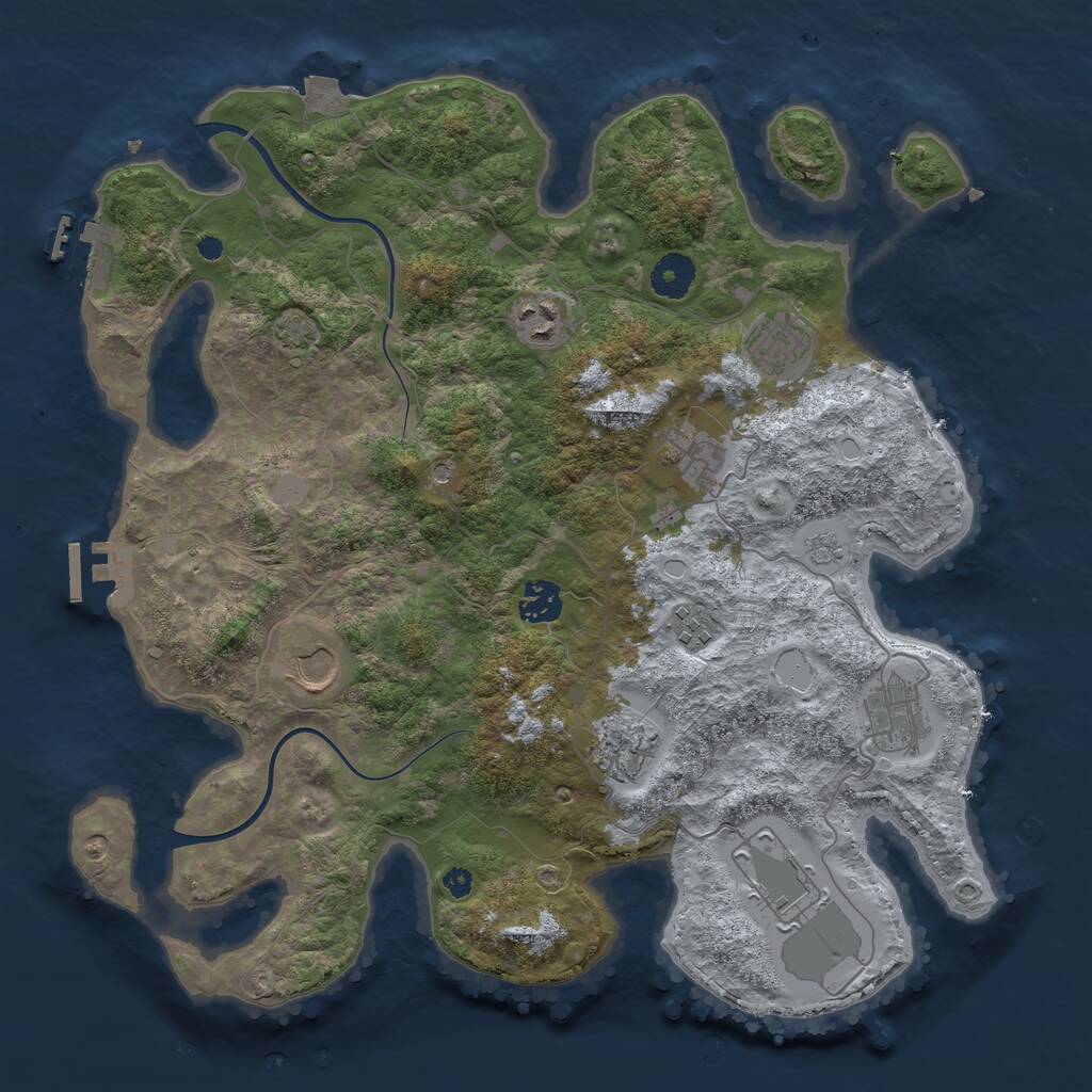 Rust Map: Procedural Map, Size: 3700, Seed: 322179473, 15 Monuments