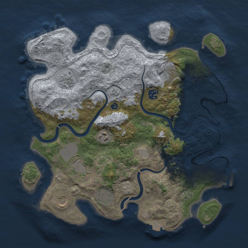 Rust Map: Procedural Map, Size: 3500, Seed: 11089208, 13 Monuments