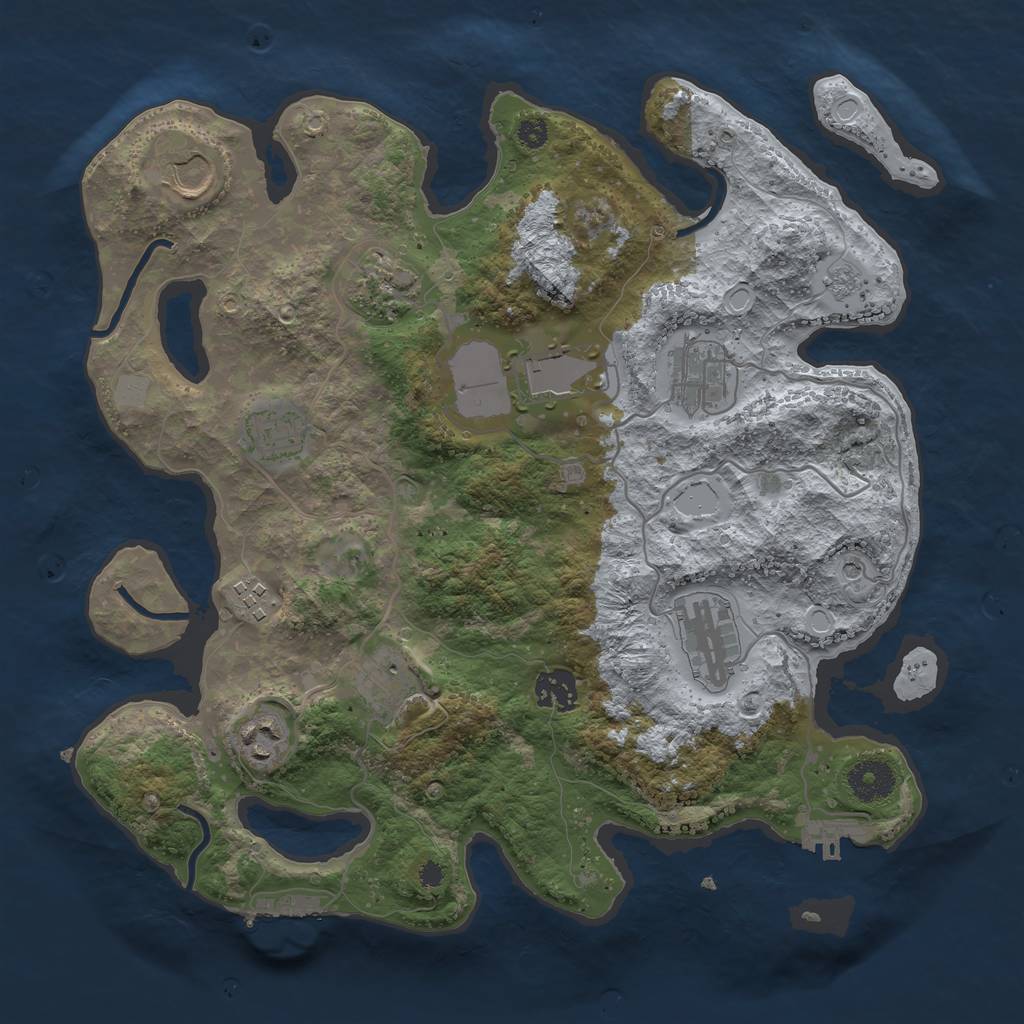 Rust Map: Procedural Map, Size: 3500, Seed: 963260926, 19 Monuments