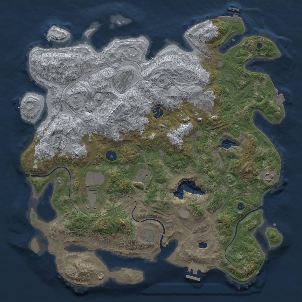 Rust Map: Procedural Map, Size: 4250, Seed: 654723, 15 Monuments