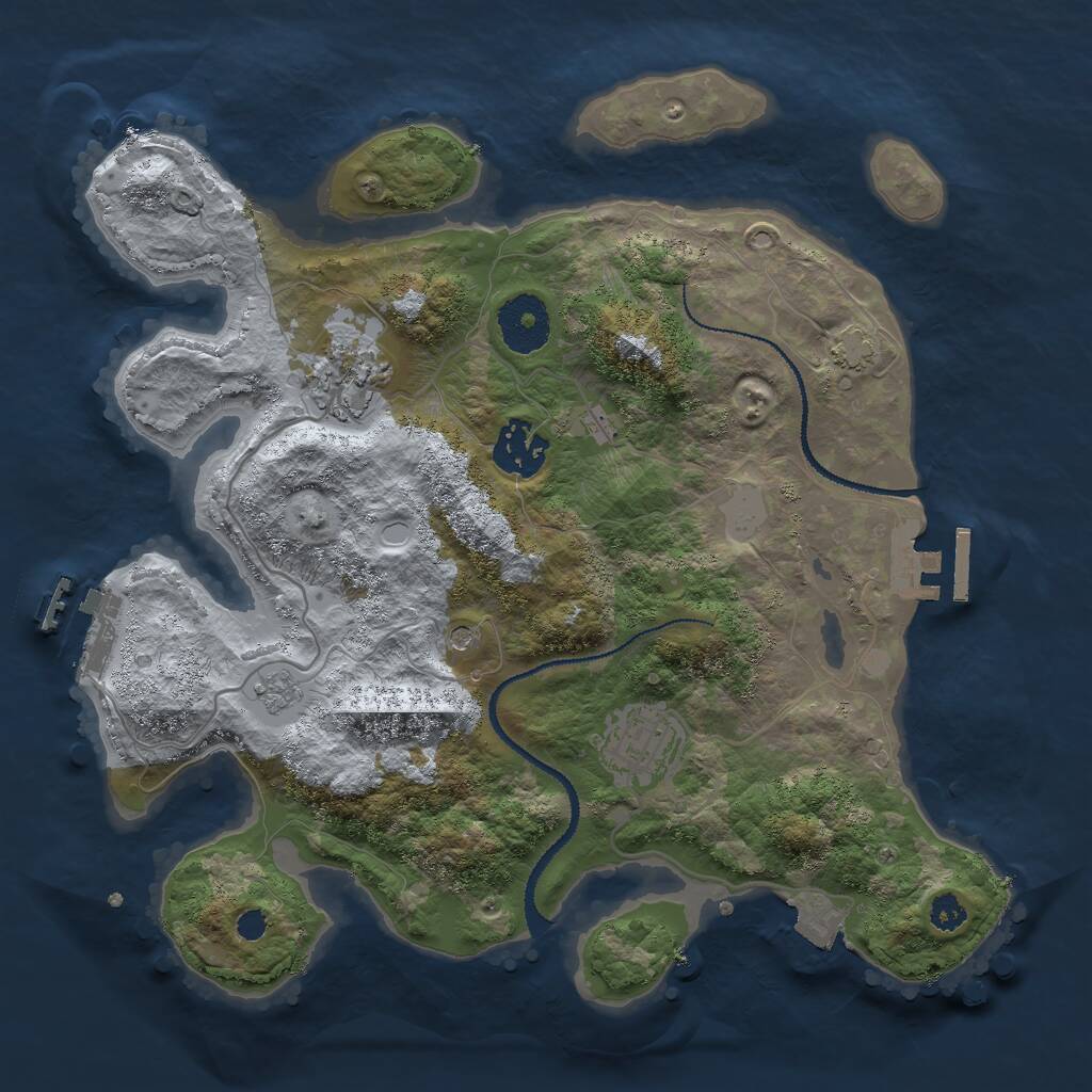 Rust Map: Procedural Map, Size: 3000, Seed: 4522335, 9 Monuments