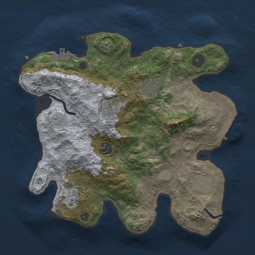 Rust Map: Procedural Map, Size: 3000, Seed: 820210721, 14 Monuments