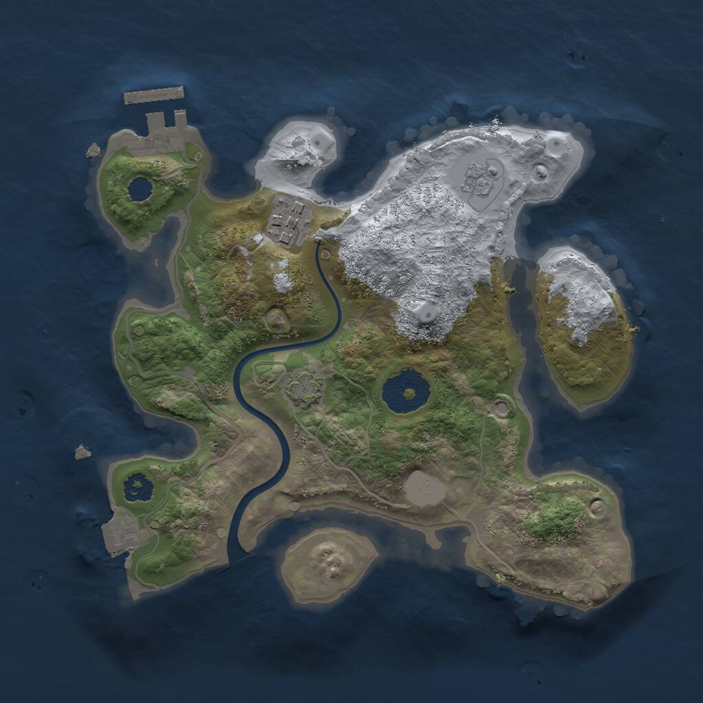 Rust Map: Procedural Map, Size: 2372, Seed: 13825, 5 Monuments