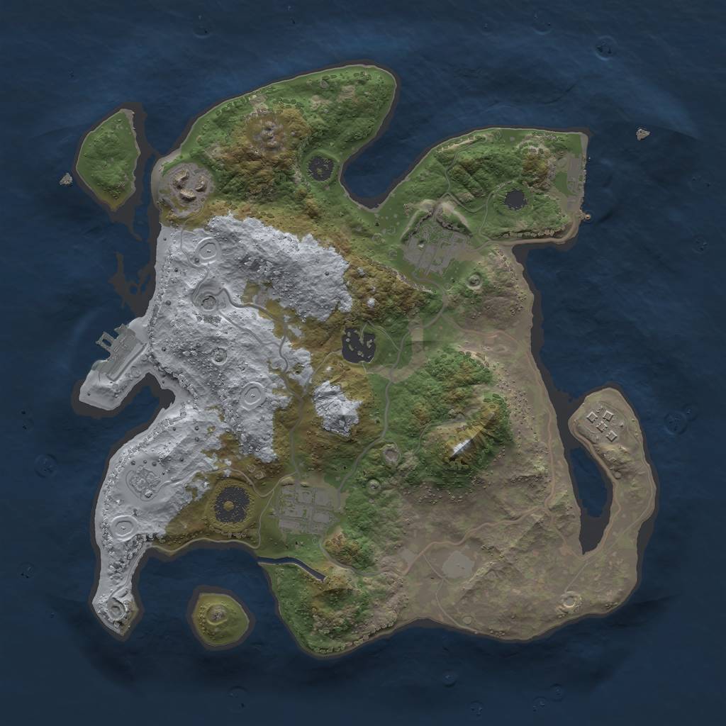 Rust Map: Procedural Map, Size: 3000, Seed: 1674666280, 14 Monuments