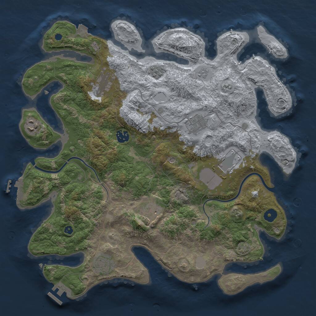Rust Map: Procedural Map, Size: 3700, Seed: 698, 14 Monuments