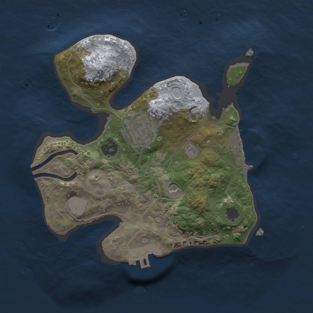 Rust Map: Procedural Map, Size: 2000, Seed: 91139840, 9 Monuments