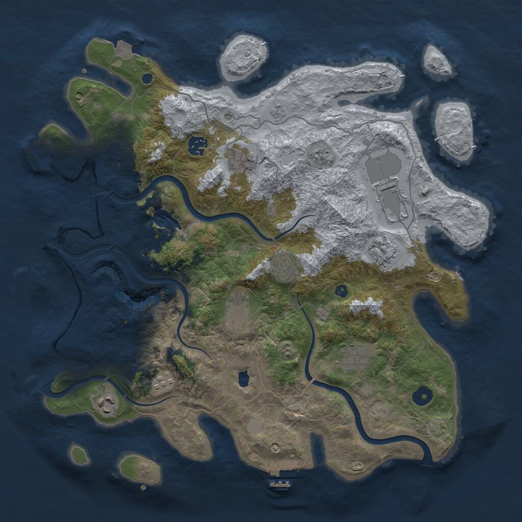 Rust Map: Procedural Map, Size: 4000, Seed: 447376895, 15 Monuments