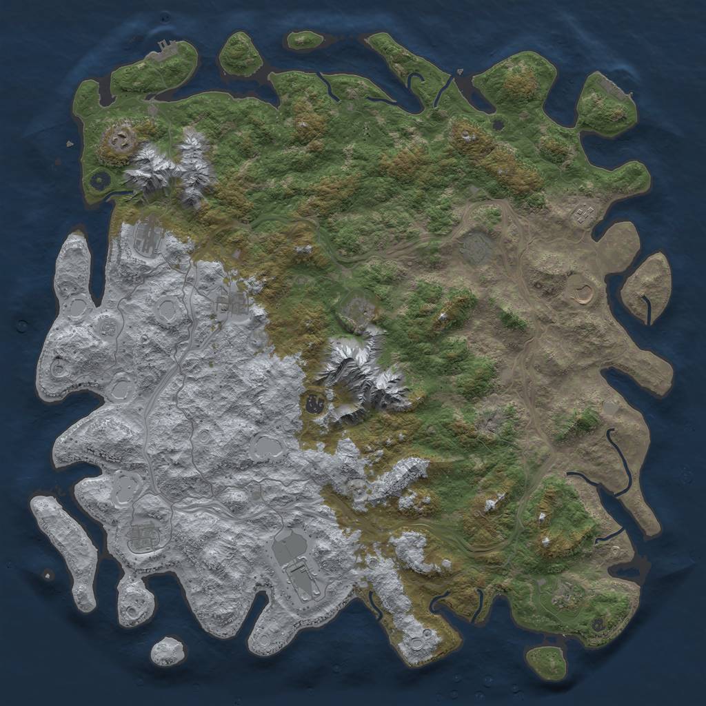 Rust Map: Procedural Map, Size: 5500, Seed: 818112, 20 Monuments