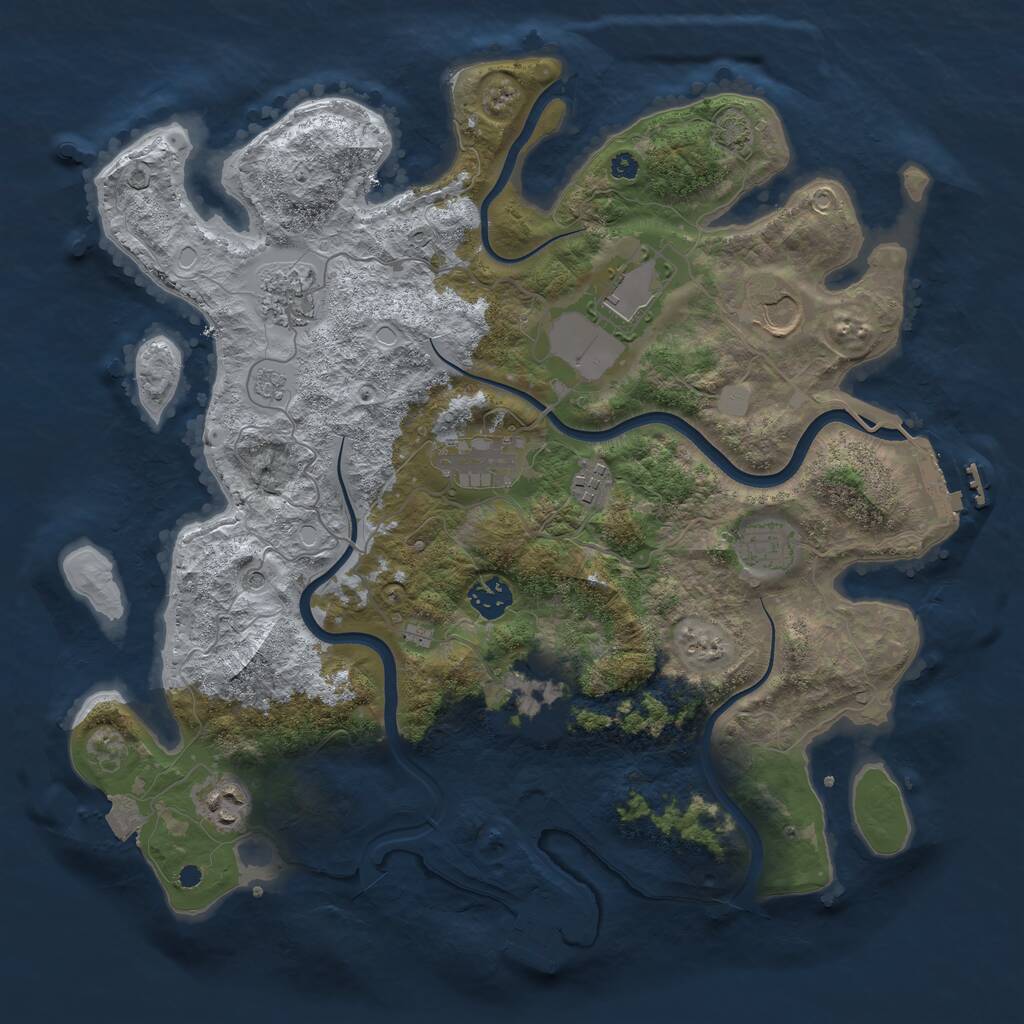 Rust Map: Procedural Map, Size: 3750, Seed: 1289563735, 15 Monuments