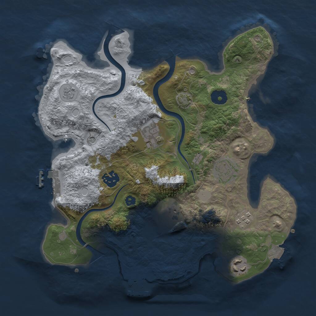 Rust Map: Procedural Map, Size: 3000, Seed: 188565698, 12 Monuments