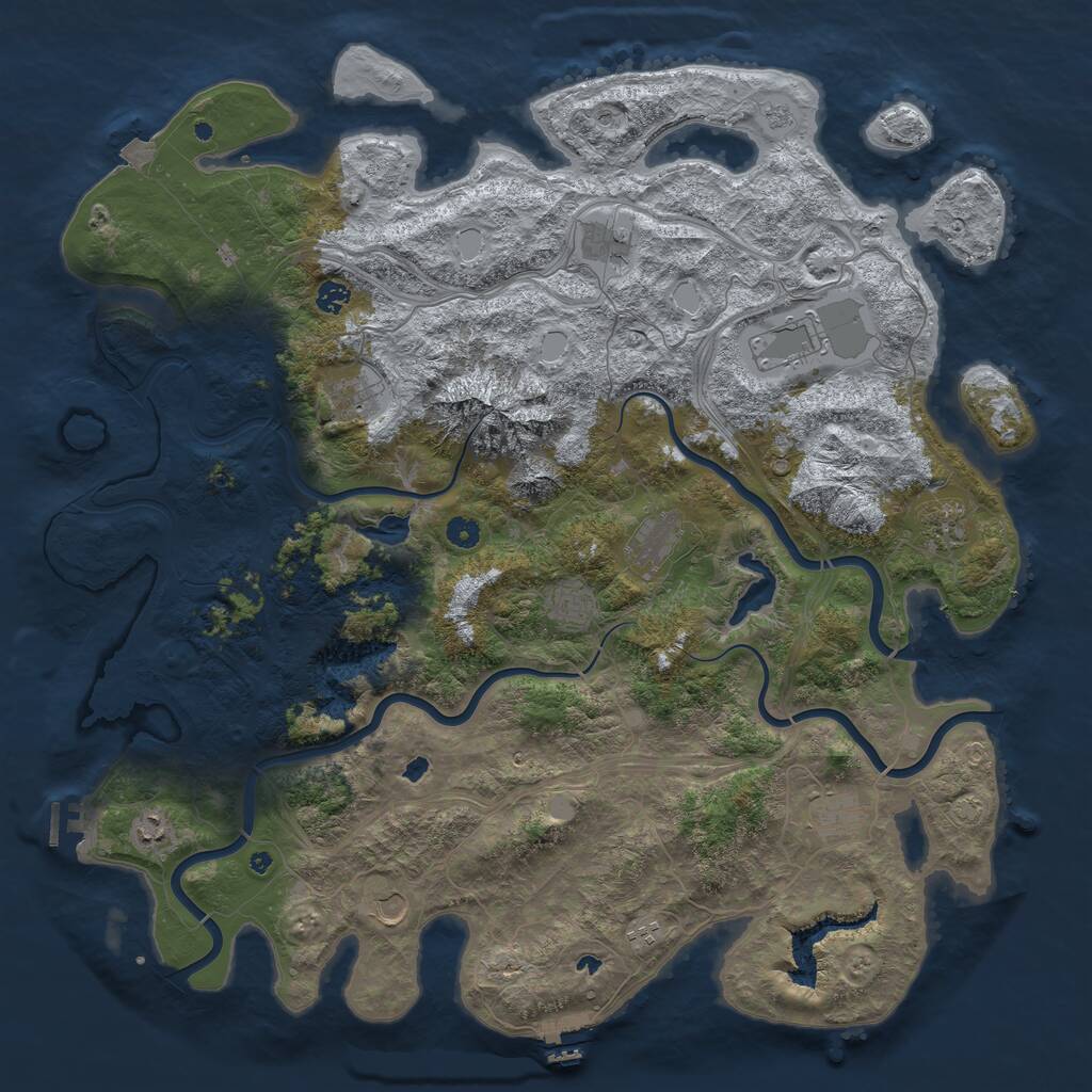 Rust Map: Procedural Map, Size: 5000, Seed: 4399, 17 Monuments