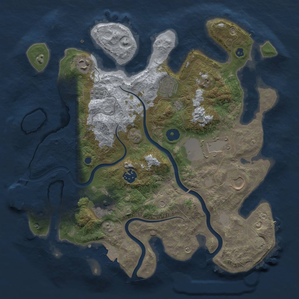 Rust Map: Procedural Map, Size: 3500, Seed: 359785217, 11 Monuments