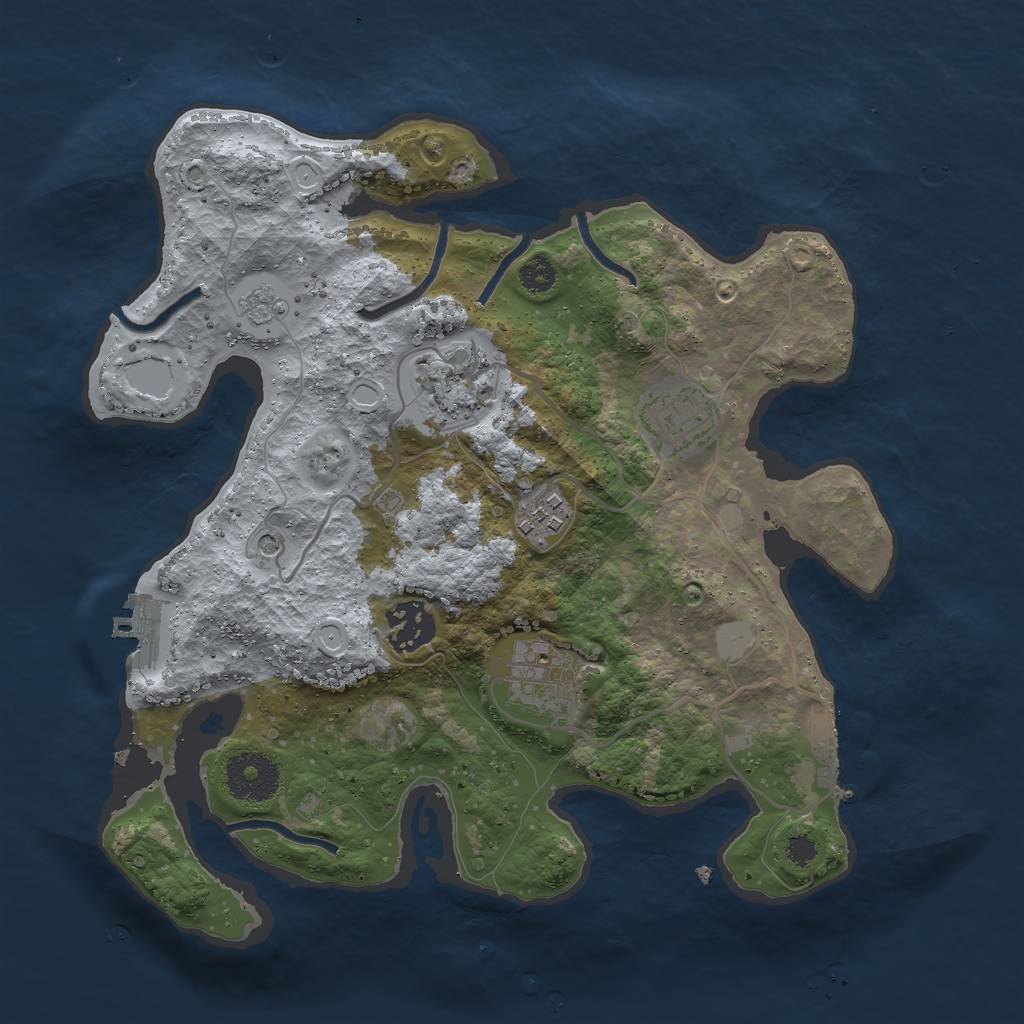 Rust Map: Procedural Map, Size: 3000, Seed: 547154011, 14 Monuments