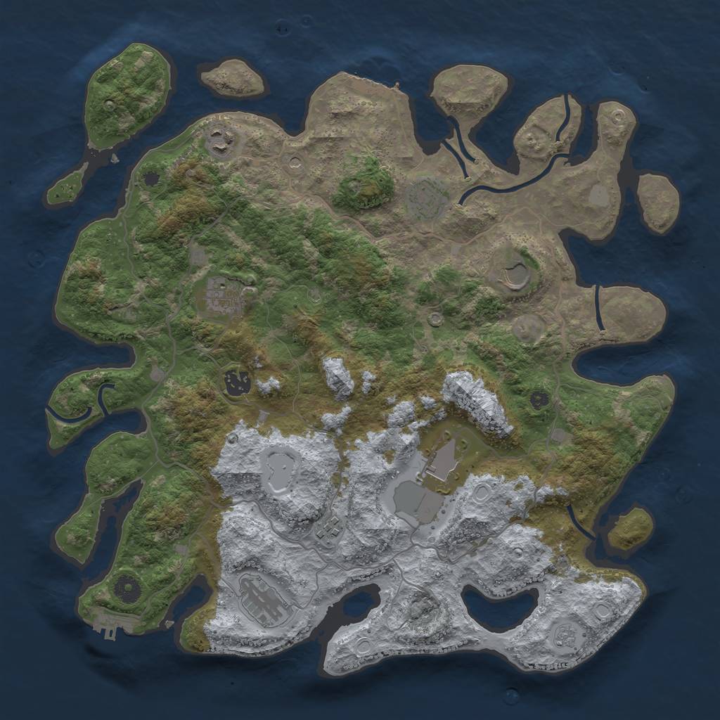 Rust Map: Procedural Map, Size: 4000, Seed: 1563467378, 15 Monuments