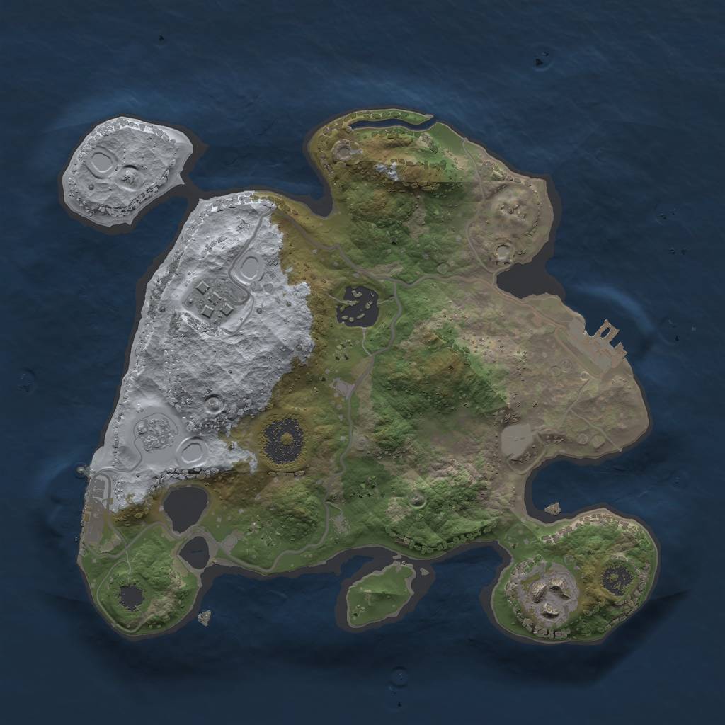 Rust Map: Procedural Map, Size: 2500, Seed: 9237, 11 Monuments