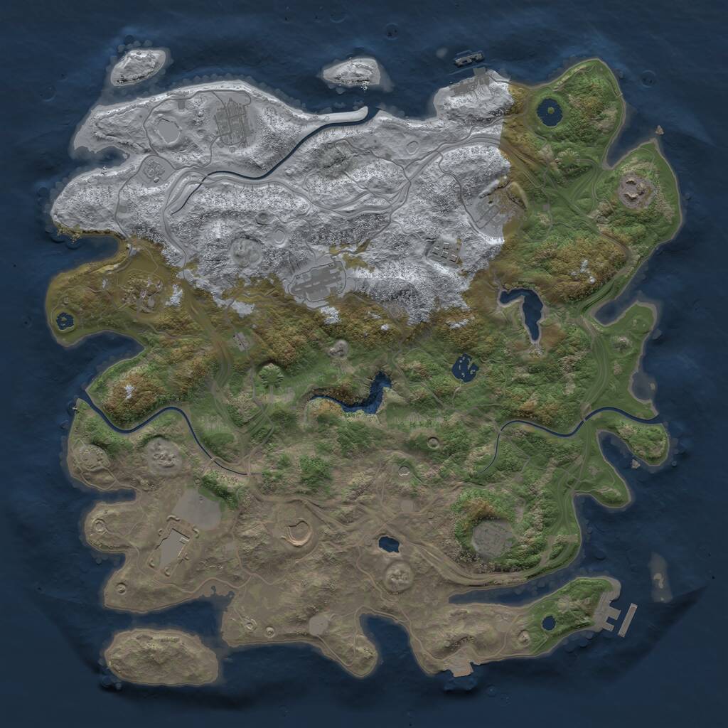 Rust Map: Procedural Map, Size: 4250, Seed: 1733908848, 16 Monuments