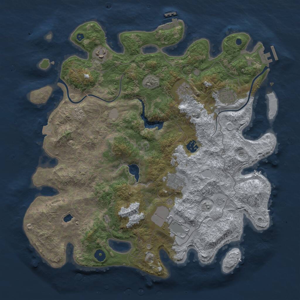 Rust Map: Procedural Map, Size: 4000, Seed: 754057641, 13 Monuments
