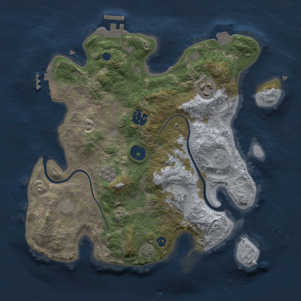 Rust Map: Procedural Map, Size: 3000, Seed: 1933183, 9 Monuments