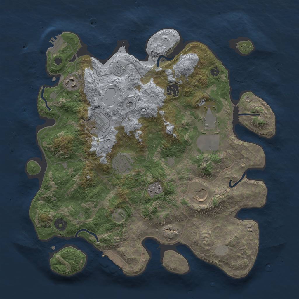 Rust Map: Procedural Map, Size: 3500, Seed: 20230117, 14 Monuments