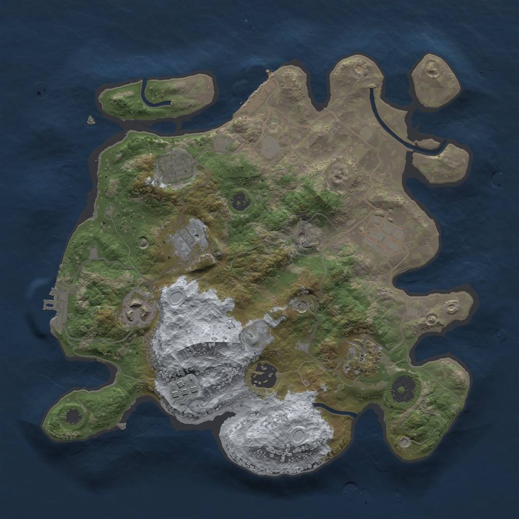 Rust Map: Procedural Map, Size: 3000, Seed: 466814655, 15 Monuments