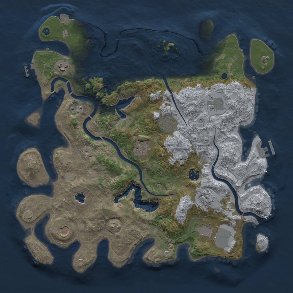 Rust Map: Procedural Map, Size: 4000, Seed: 1187520104, 15 Monuments