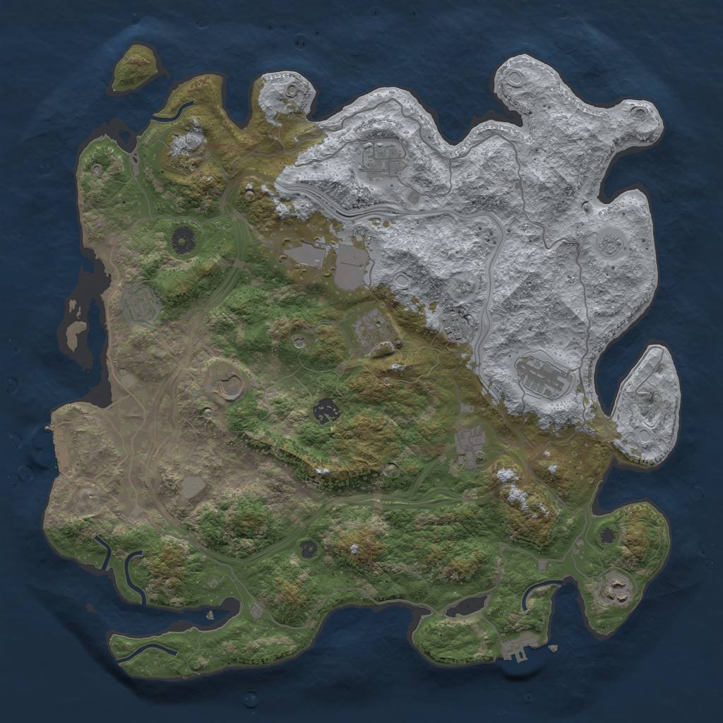 Rust Map: Procedural Map, Size: 4250, Seed: 646260861, 20 Monuments